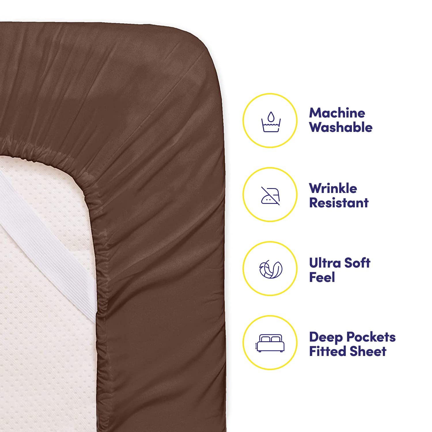 Sweet Home Collection deep-pocket fitted sheet on a bed.