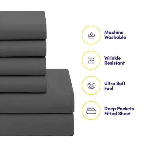 Sweet Home Collection queen flat sheet highlighting smooth, breathable comfort.