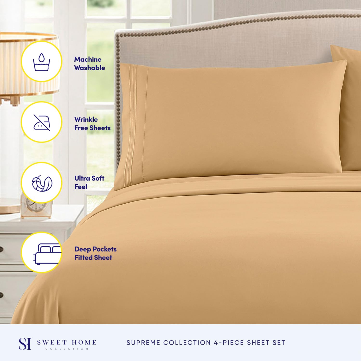 Soft brushed microfiber texture of 1800 Supreme for luxurious comfort