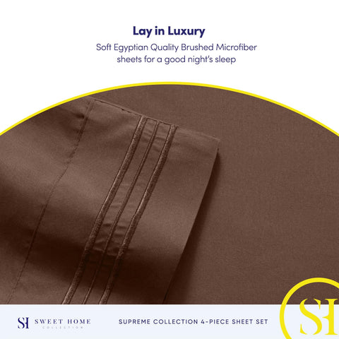 Sweet Home Collection queen sheets brown color fit deeply and comfortably.