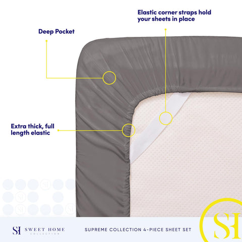 Sweet Home Collection care guide: machine wash cold, tumble dry low for longevity.
