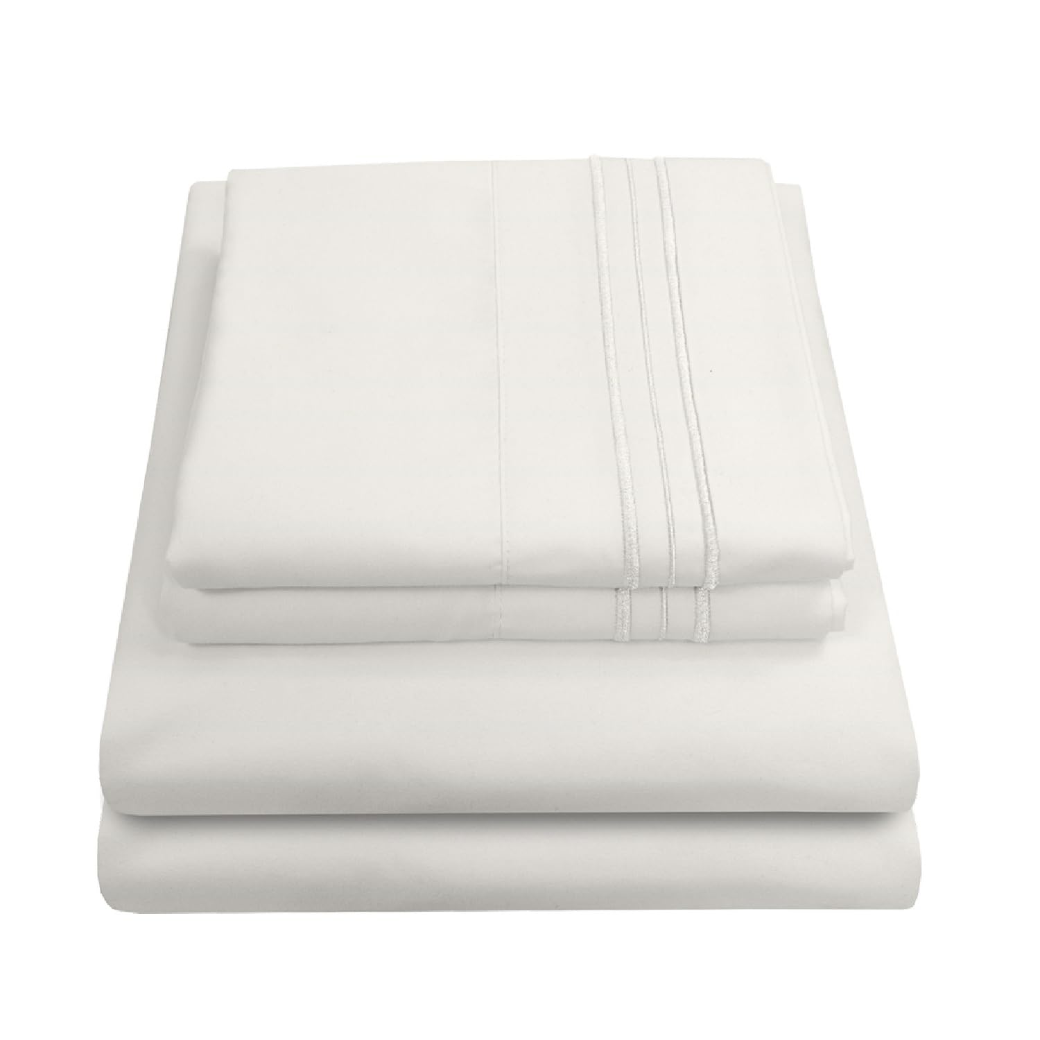 Sweet Home Collection queen sheets with elastic corners for a secure deep-pocket fit.