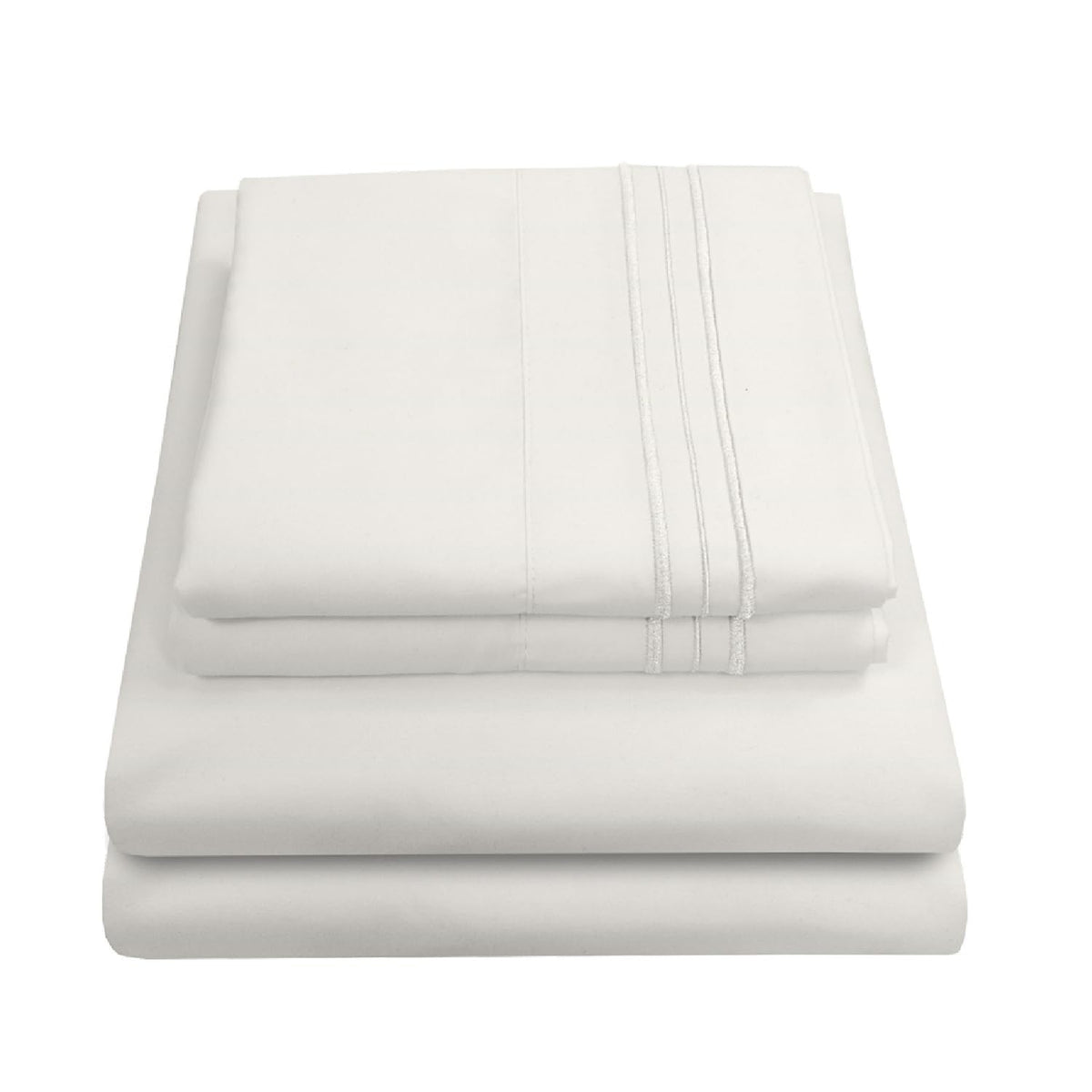 Sweet Home Collection queen sheets with elastic corners for a secure deep-pocket fit.