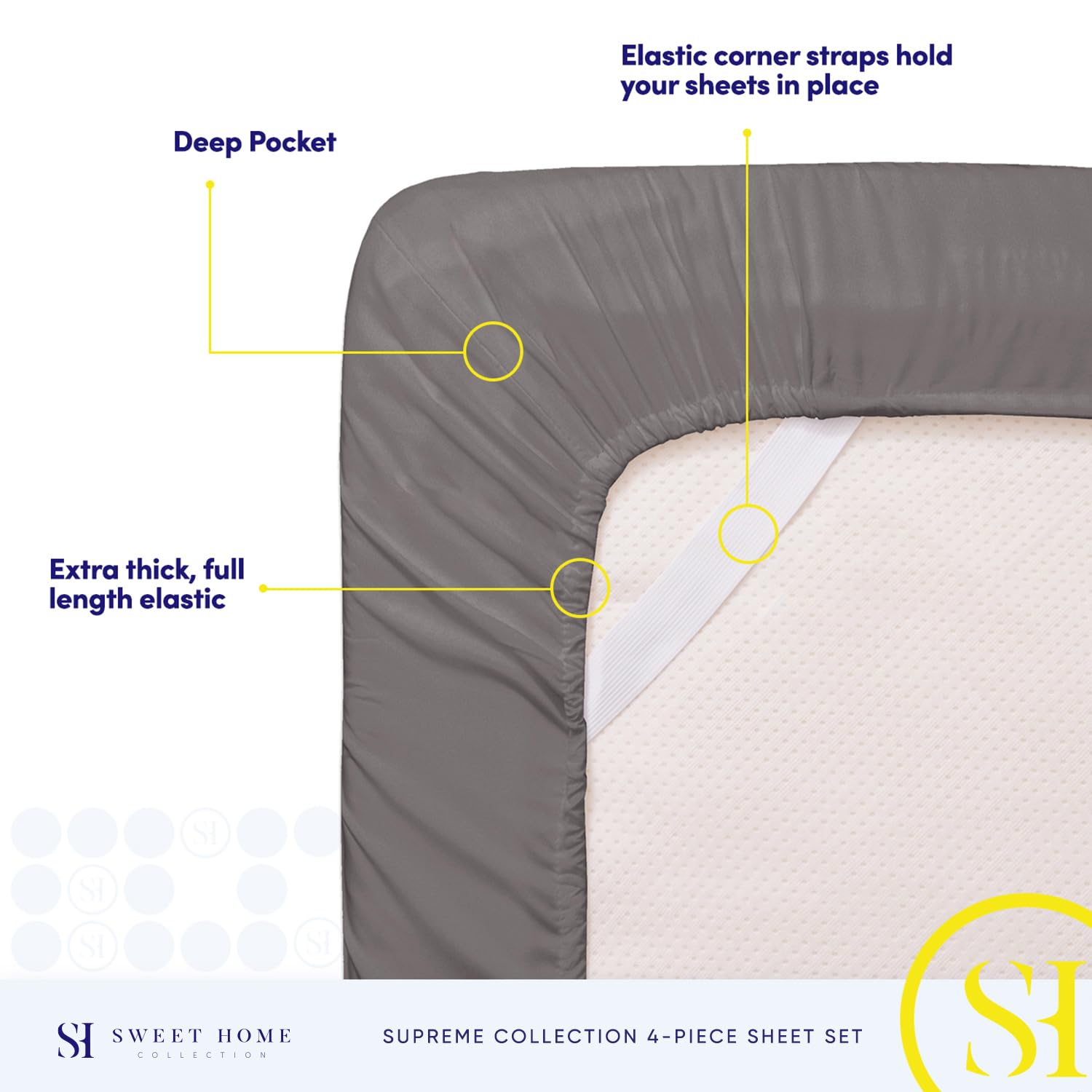 Sweet Home Collection sheet set with pillowcases included for quick setup.