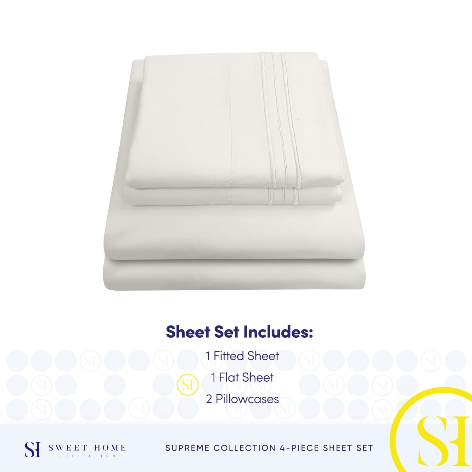 Sweet Home Collection ivory queen sheets for elegant, versatile bedroom decor.