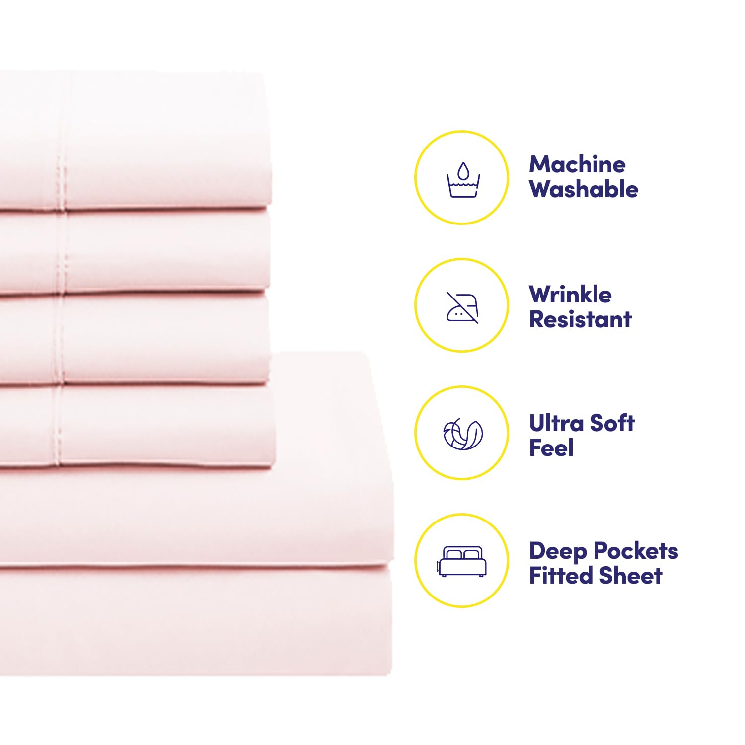 Sweet Home Collection stay-put fitted sheet with built-in straps secures the mattress