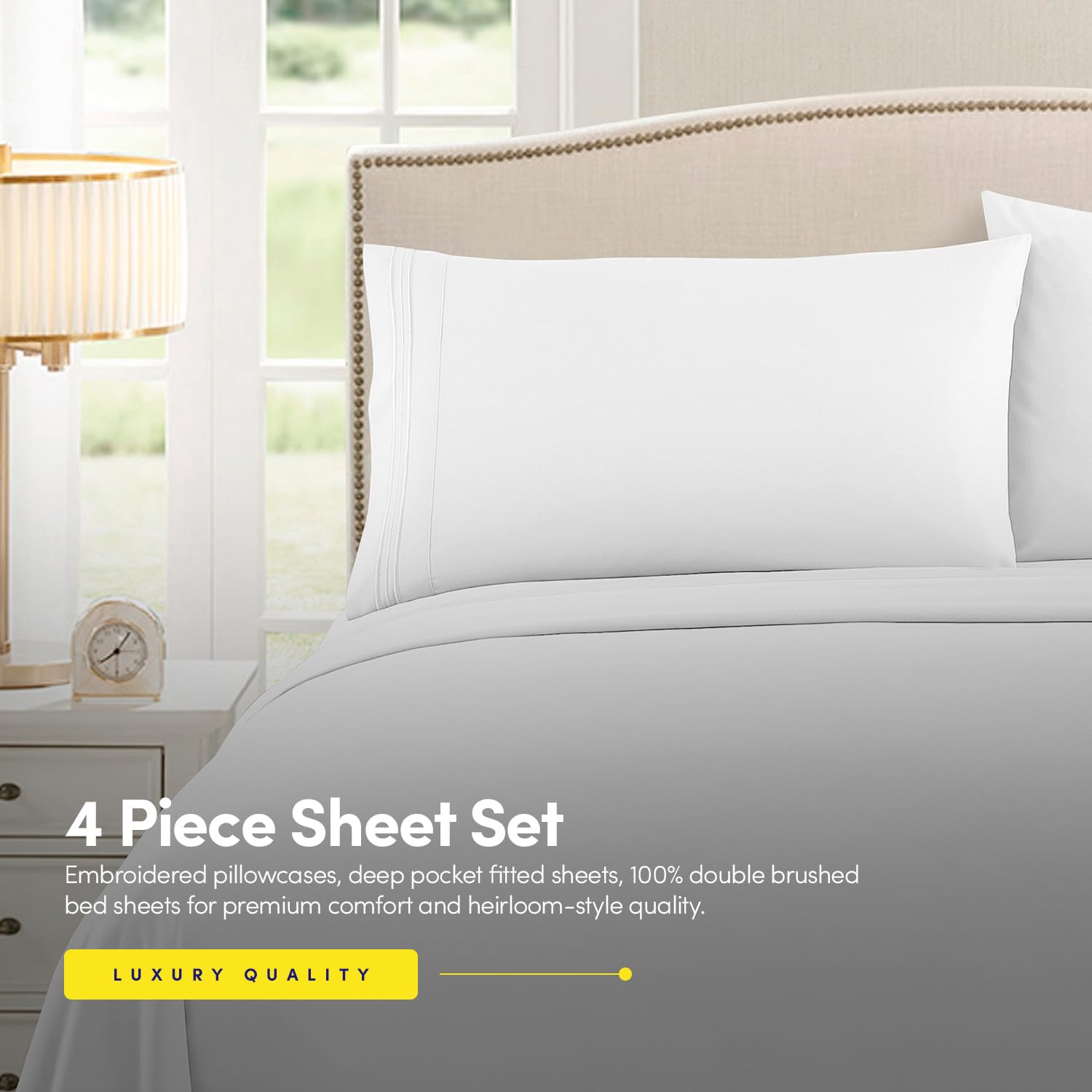 Sweet Home Collection twin pillowcase pair adds smooth texture and easy-care durability