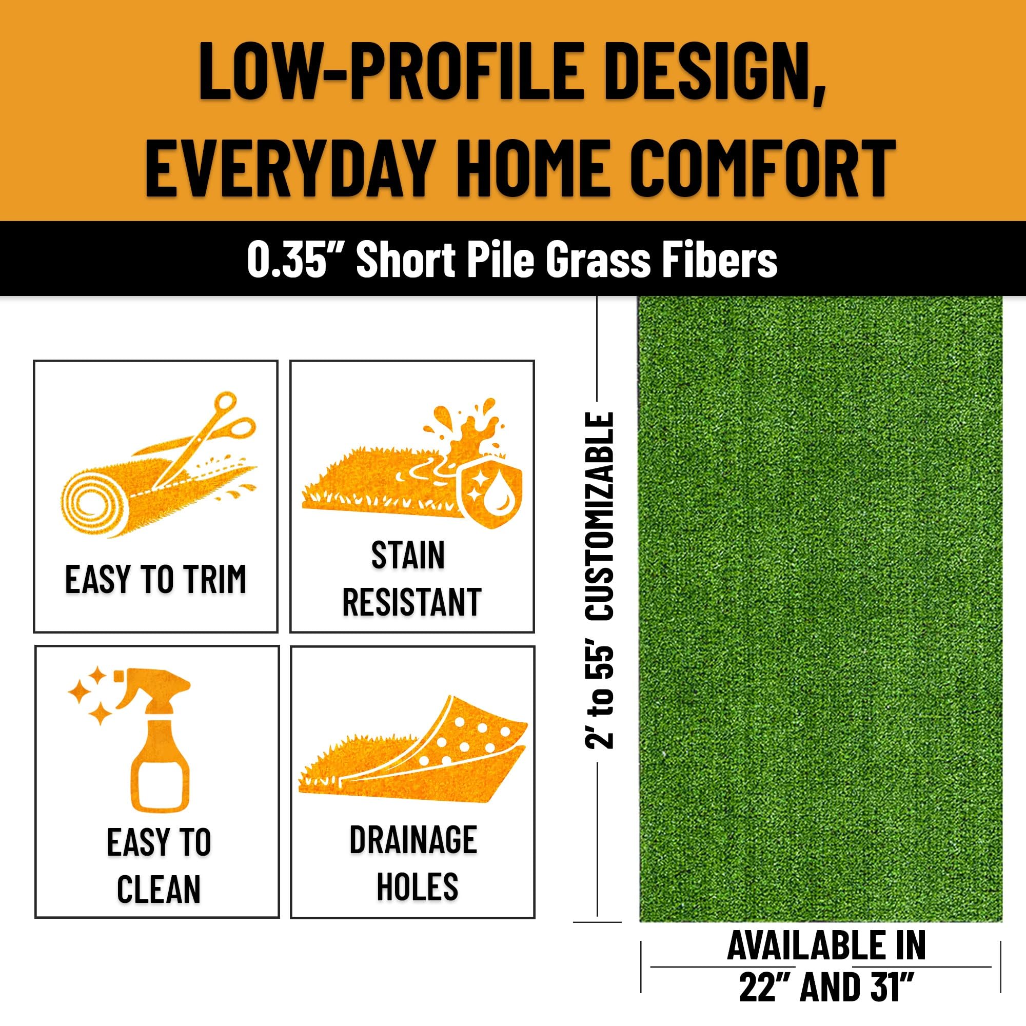 Sweet Home Stores weather-resistant turf for all seasons outdoors.