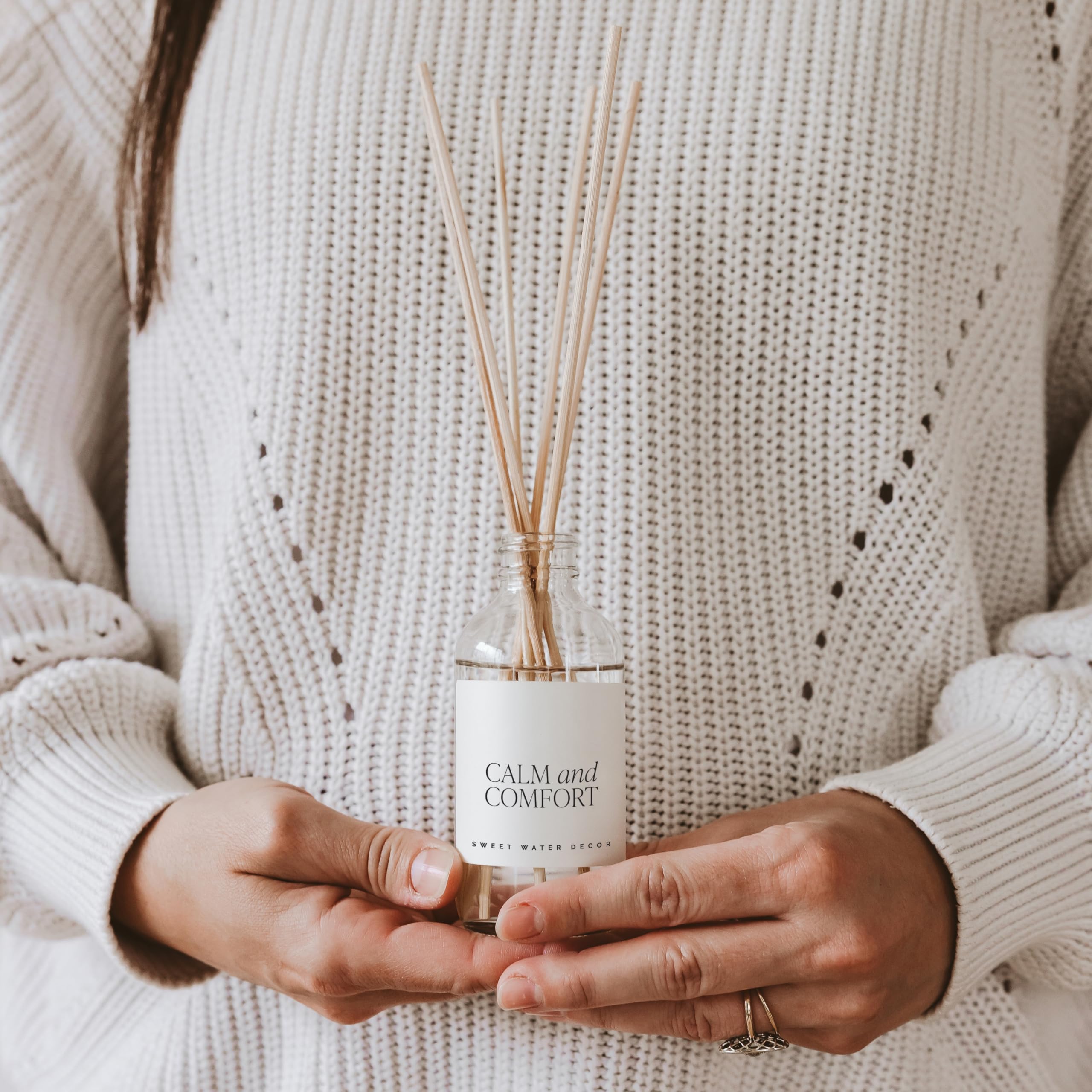 Sweet Water Decor Calm and Comfort gift-packaging scene suggesting a thoughtful present