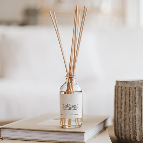 Sweet Water Decor Calm and Comfort patchouli note panel emphasizes warm, earthy ambiance
