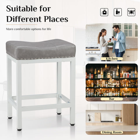 Sweetcrispy 24-inch stools feature leveling feet for stable, floor-friendly use