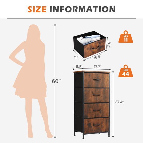 Sweetcrispy 4 Drawer Dresser with wood top provides a sturdy work surface.