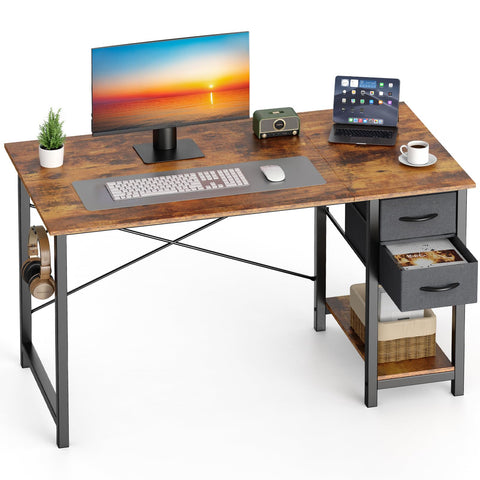 Sweetcrispy 40-Inch desk front view shows sturdy construction for home offices