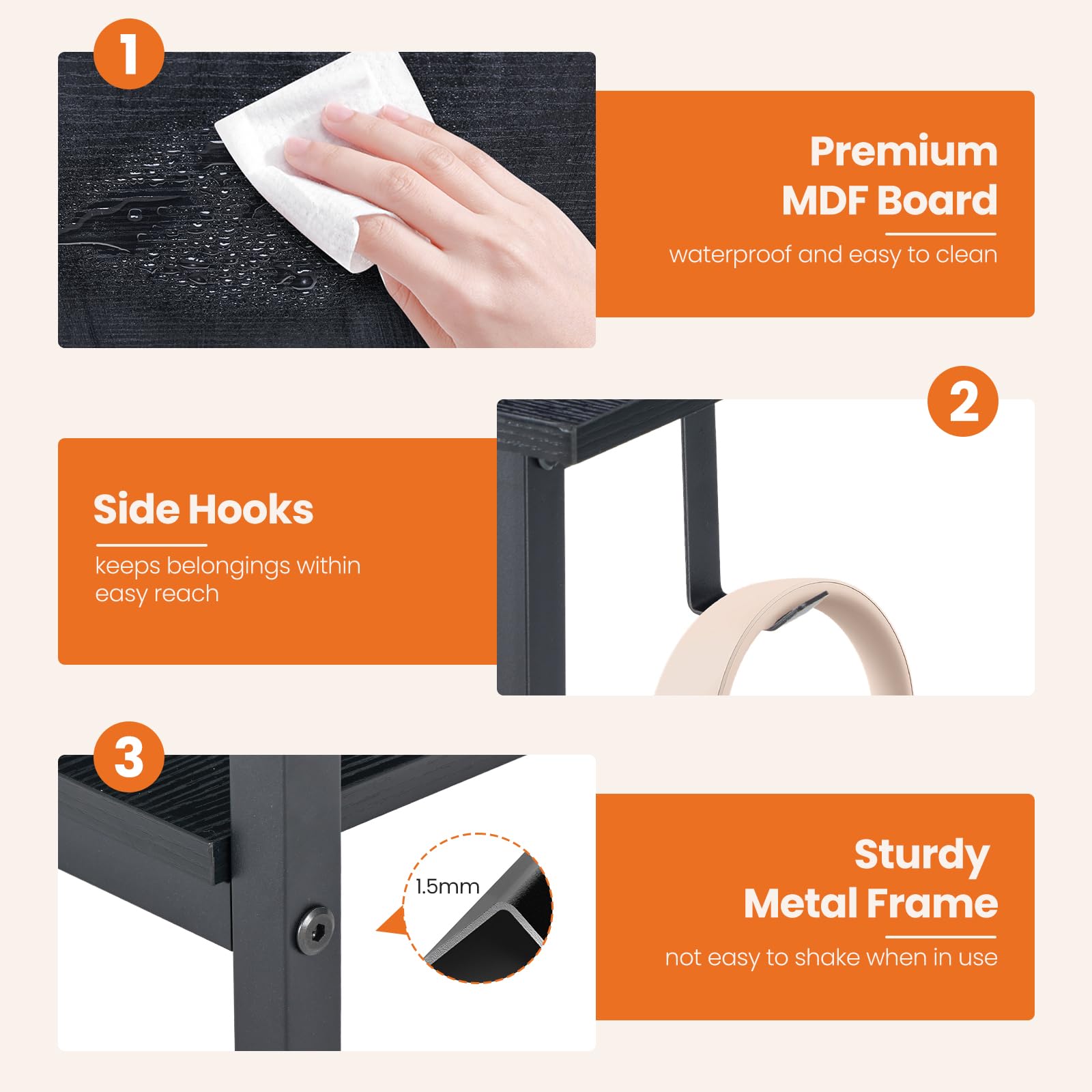 Sweetcrispy 47-inch desk in black finish for modern rooms.