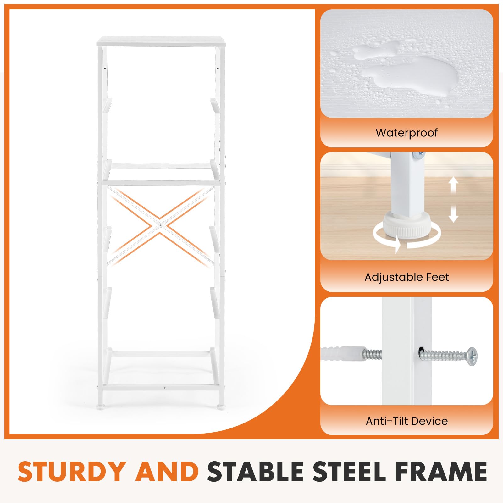 Sweetcrispy 5-drawer dresser side view, robust frame for daily use