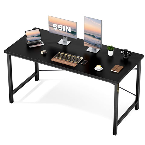 Sweetcrispy 55-inch computer desk top view, ideal for study and daily work.
