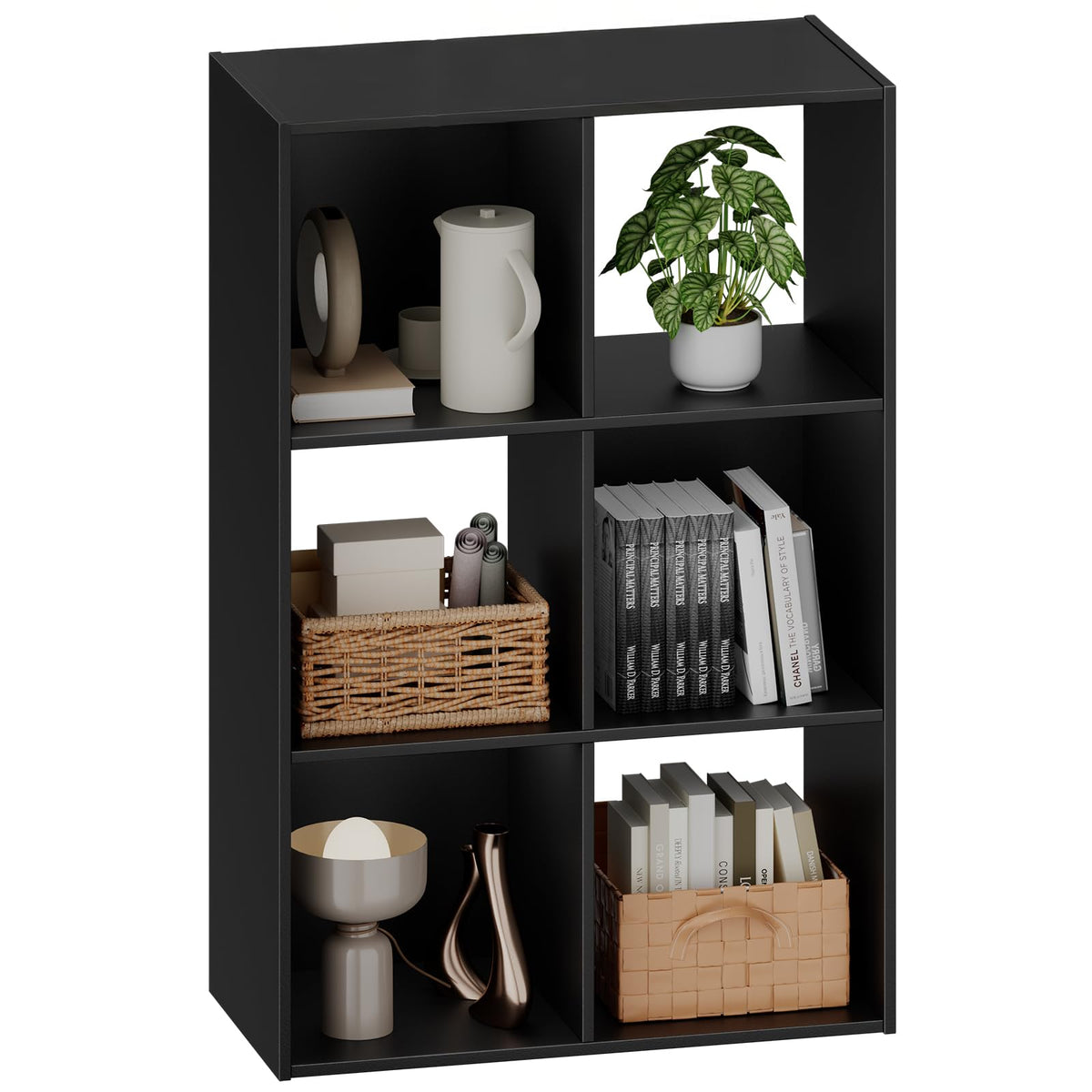Sweetcrispy 6-cube organizer displayed as open bookshelf for organized living room storage
