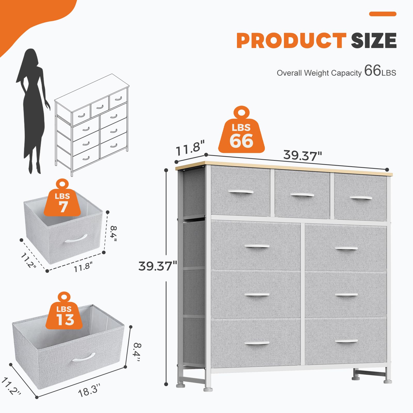 Roomy bottom drawer holds 12+ shirts for easy closet organization.