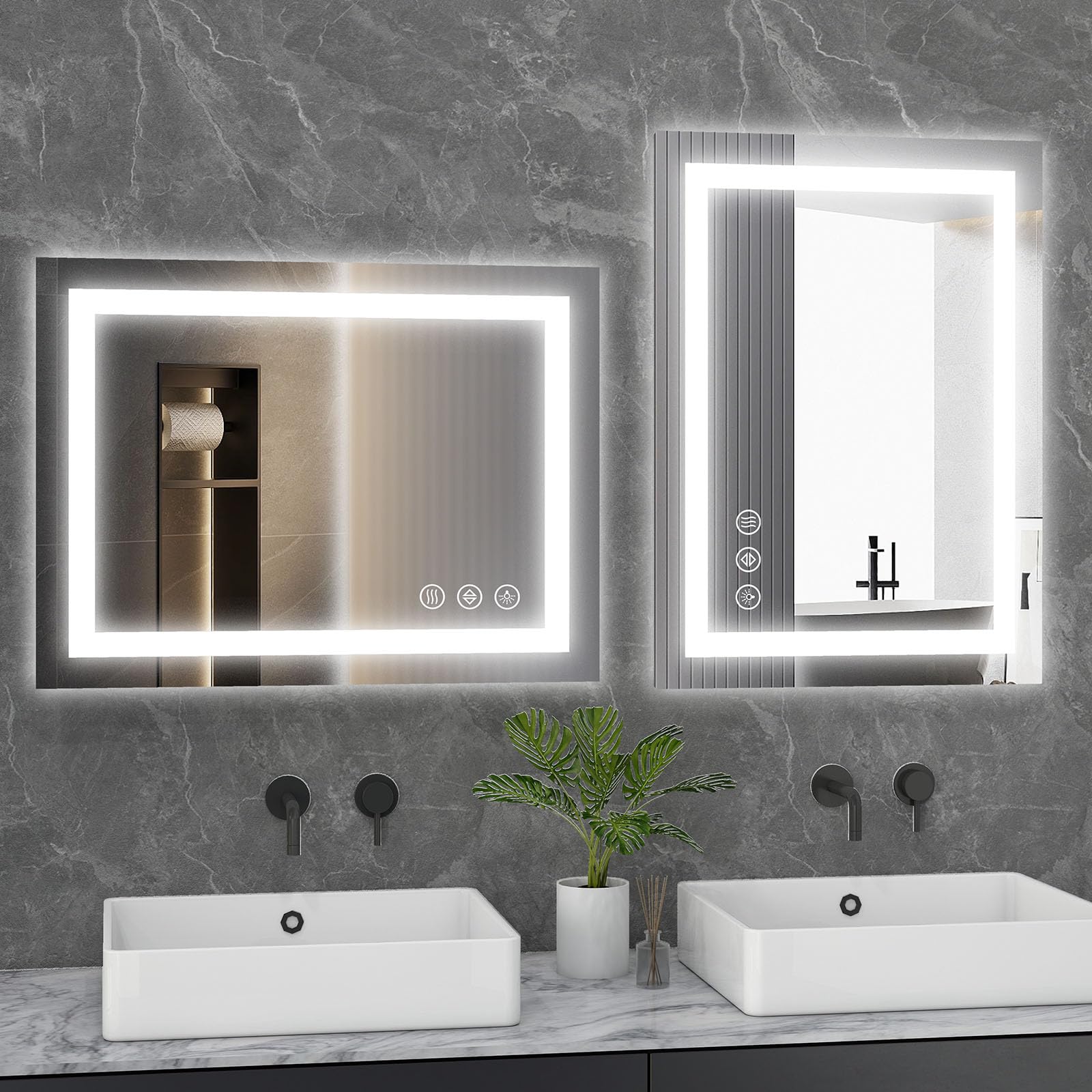 Sweetcrispy anti-fog mirror with backlight adds ambient glow for relaxing mornings