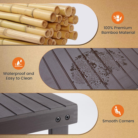 Sweetcrispy bamboo shoe rack bench side profile showcases space-saving design