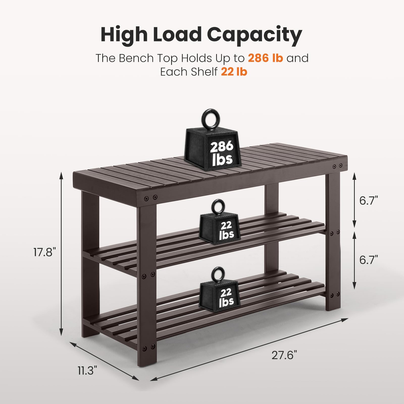 Sweetcrispy bamboo shoe rack bench top-seat capacity demonstrates sturdy seating option