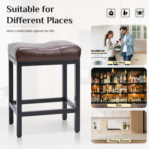 Sweetcrispy bar stools tuck neatly under counters for space-saving storage.