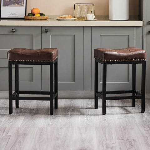Sweetcrispy bar stools built-in footrest supports relaxed posture during meals