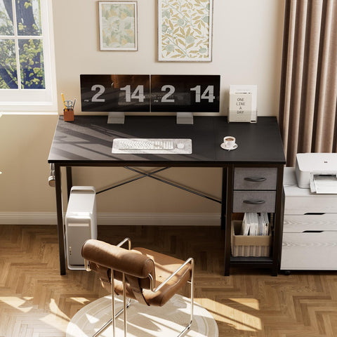 Sweetcrispy black metal frame desk close-up emphasizing durability and modern look.