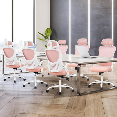 Sweetcrispy chair 360-degree swivel base enables smooth movement around a desk.