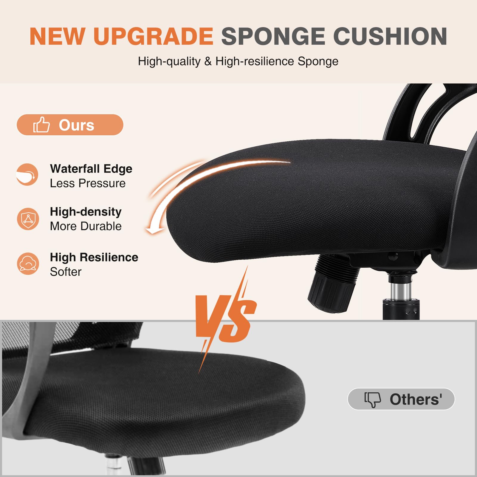 Sweetcrispy flip-up armrests save space when not in use at your desk.