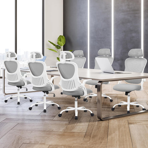 Sweetcrispy grey finish chair fits bedroom or study aesthetics with versatile use.