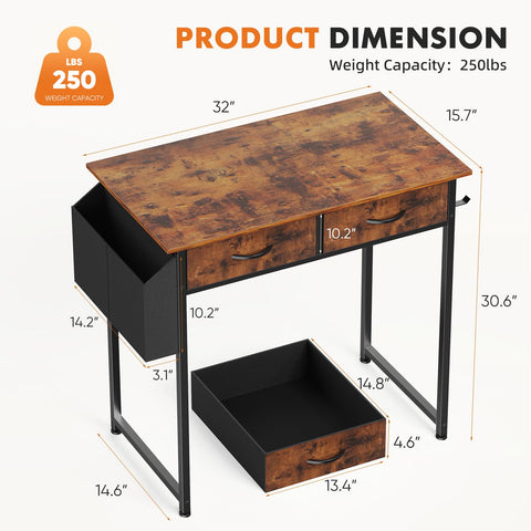 Sweetcrispy computer desk fabric storage drawer keeps essentials neatly tucked