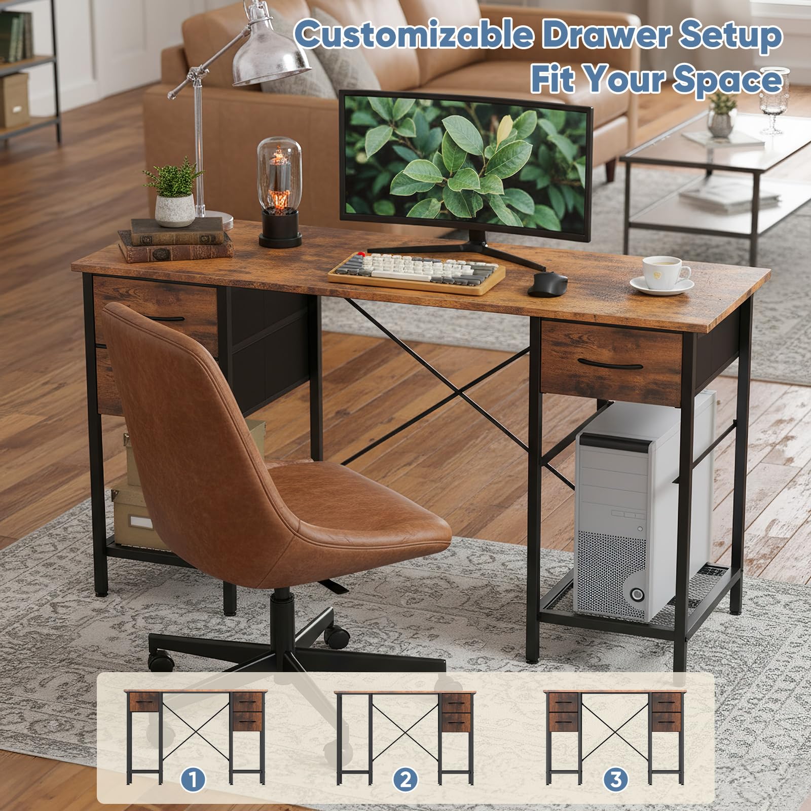 Sweetcrispy desk adjustable leveling feet adapt to uneven floors.