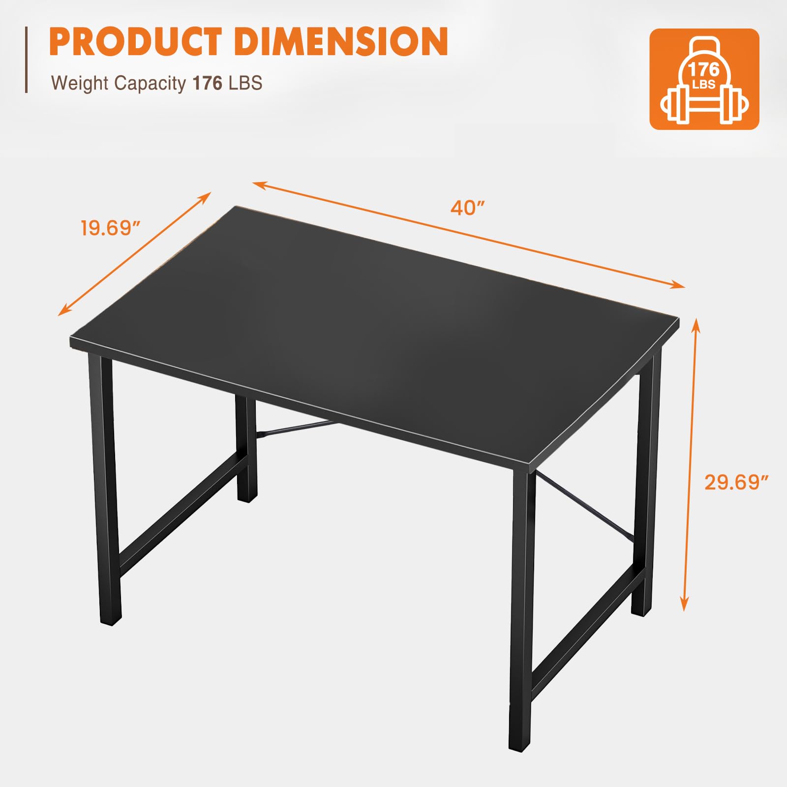 Sweetcrispy desk frame supports up to 176 pounds for daily tasks.