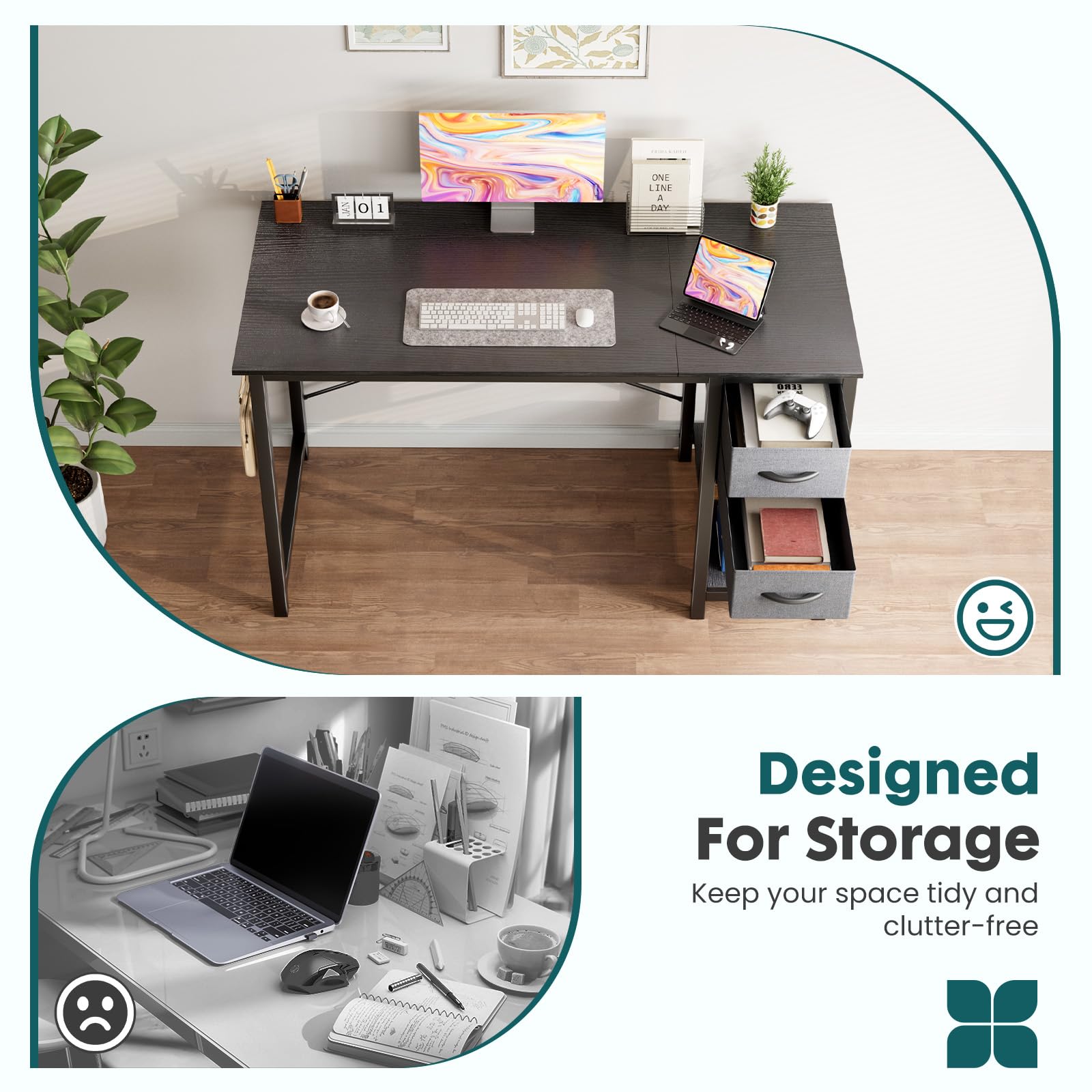Sweetcrispy desk easy assembly with included tools and manual.