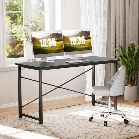 Sweetcrispy desk surface features scratch-resistant wood for easy cleaning.