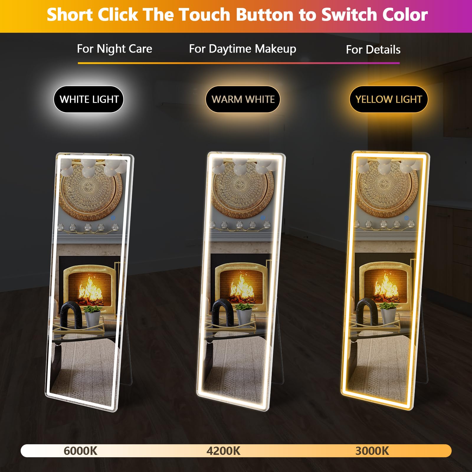 Sweetcrispy dimmable three-color lighting supports day-to-night styling