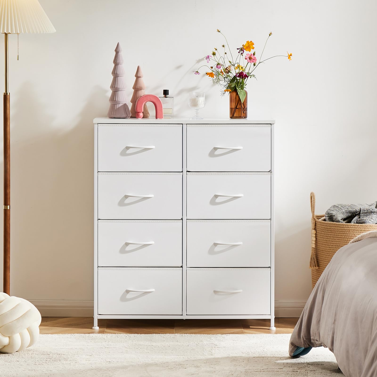 Sweetcrispy dresser anti-tipping feet ensure stable placement on any floor.