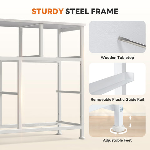 Sweetcrispy dresser with reinforced steel frame and anti-scratch feet for stability