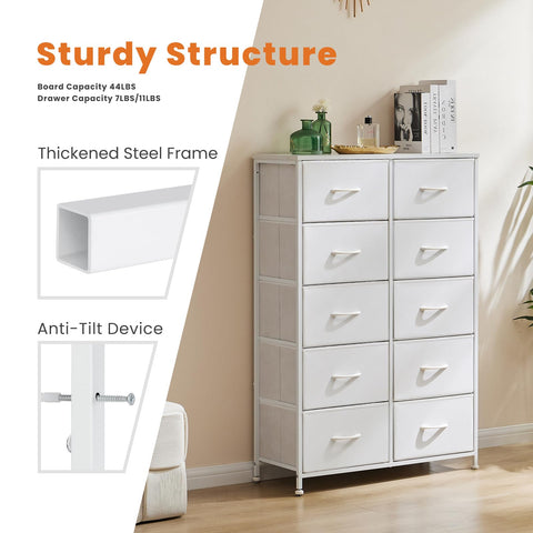 Sweetcrispy dresser with wood top and drawers, ideal for decor and storage.
