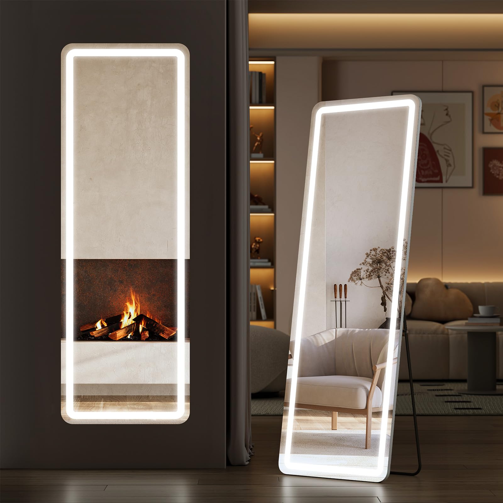 Sweetcrispy full-length mirror with LED lights for a precise full-body view