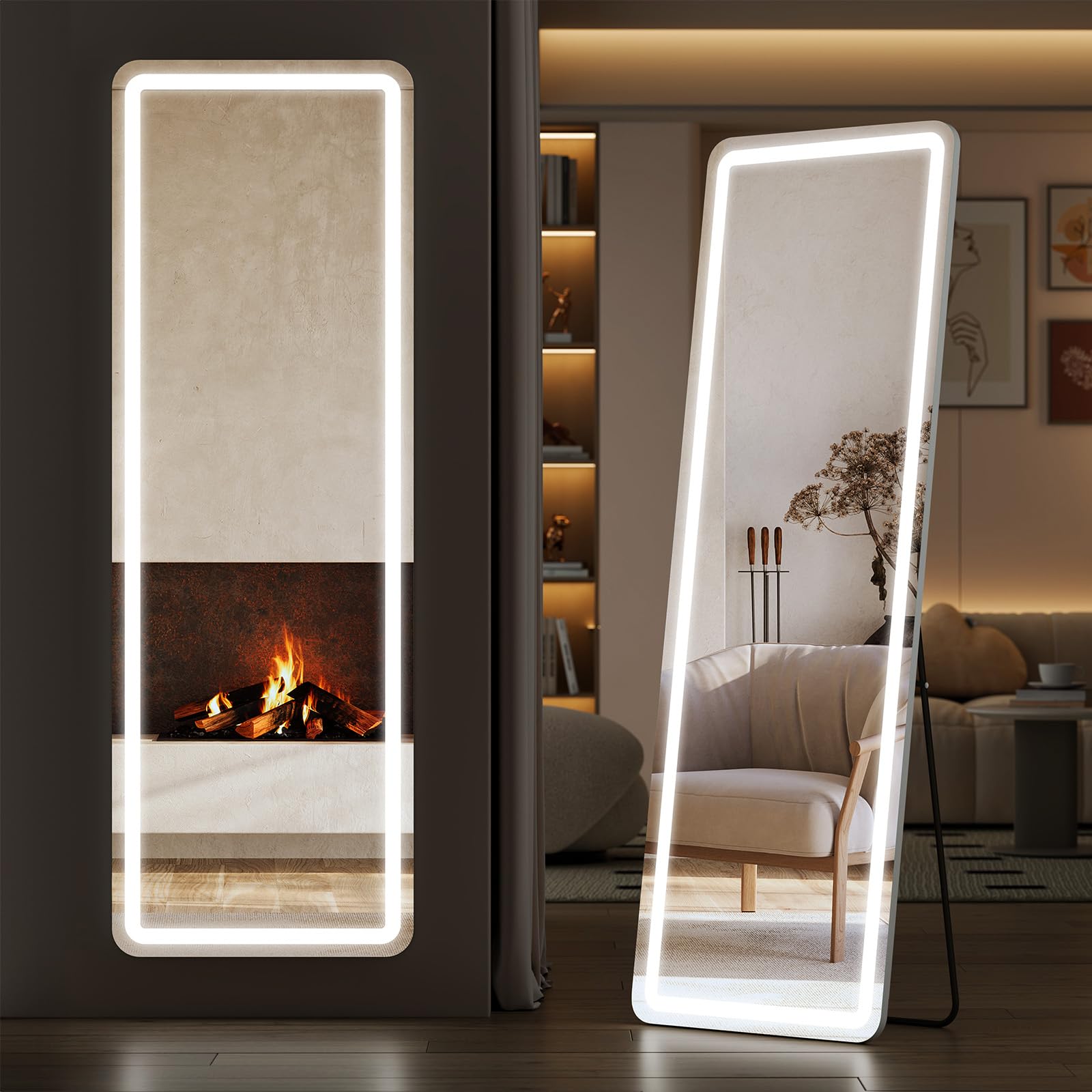 Sweetcrispy full-length mirror with LED lights for dressing and styling