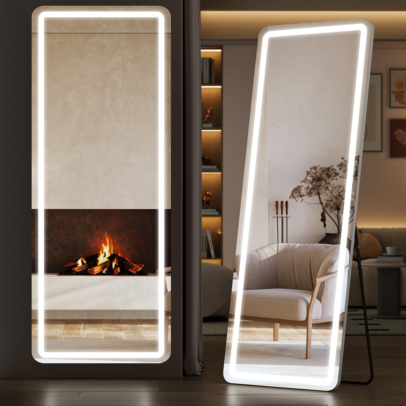 Sweetcrispy full-length mirror with LED lights enhances outfit checks