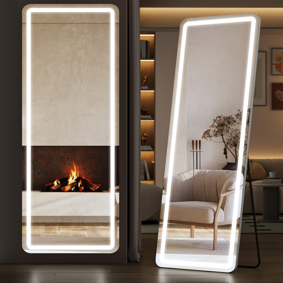 Sweetcrispy full-length mirror with LED lights enhances outfit checks