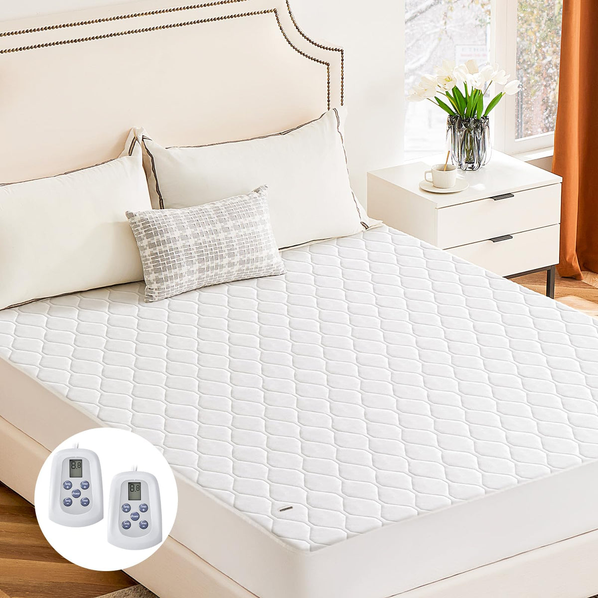 Sweetcrispy heated mattress pad queen-size top view showing cozy warmth and comfort