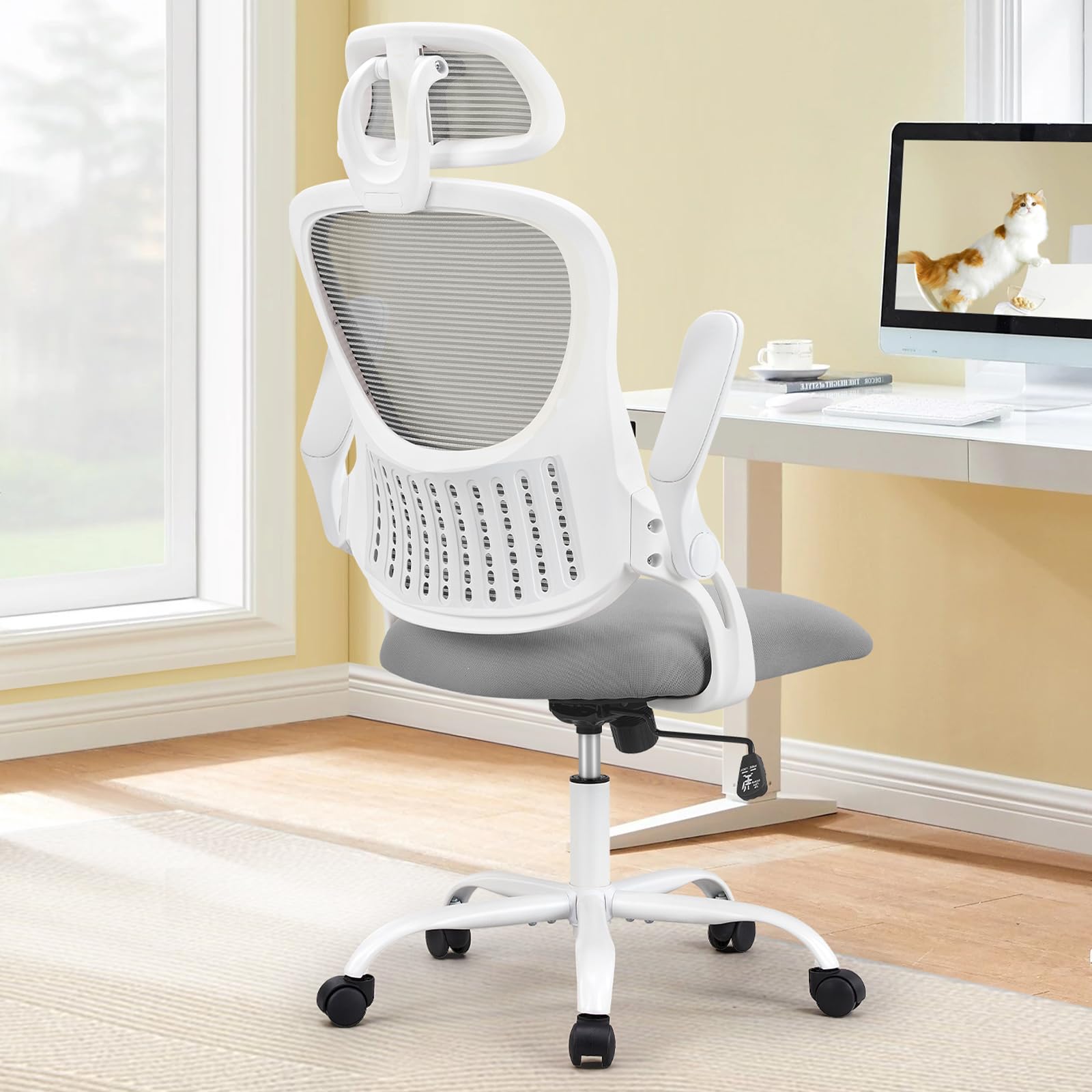Sweetcrispy ergonomic high-back mesh chair in a modern workspace offering breathable comfort.
