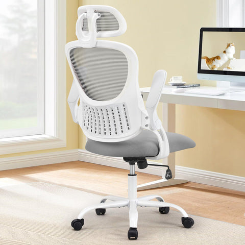 Sweetcrispy ergonomic high-back mesh chair in a modern workspace offering breathable comfort.