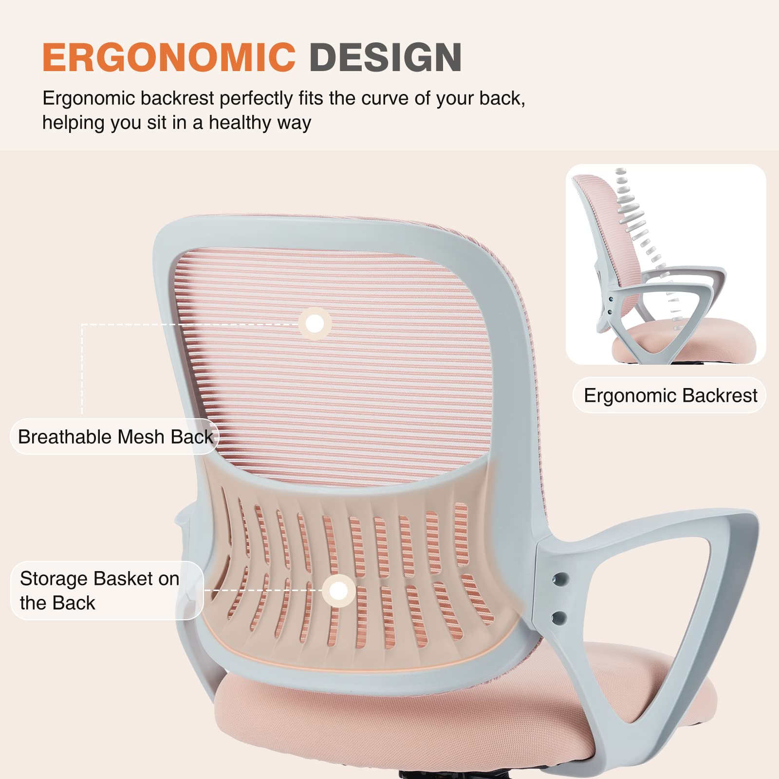 Sweetcrispy lumbar-support feature shown from side promotes natural spine alignment