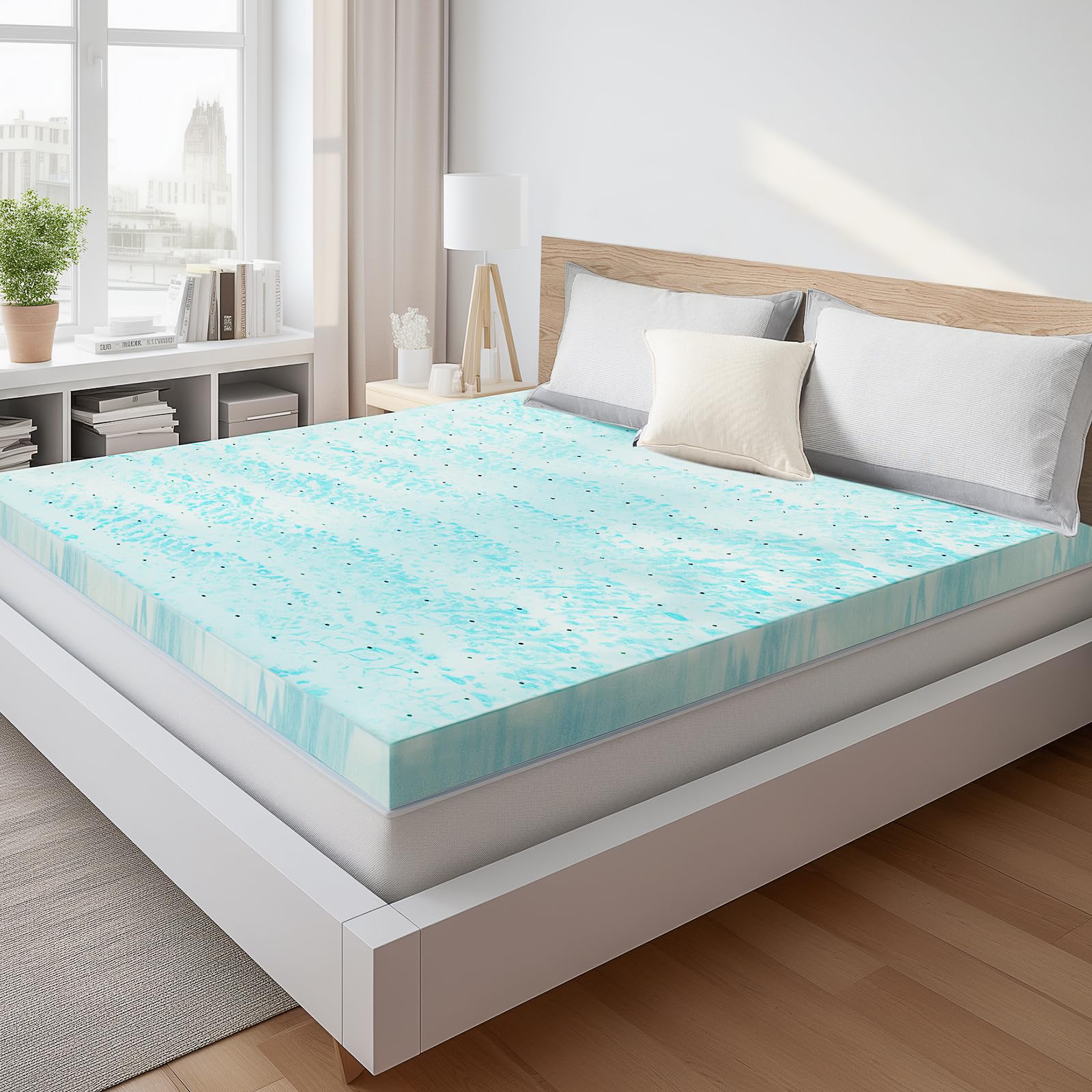 Sweetcrispy mattress topper full 4-inch close-up foam demonstrates supportive memory foam comfort.