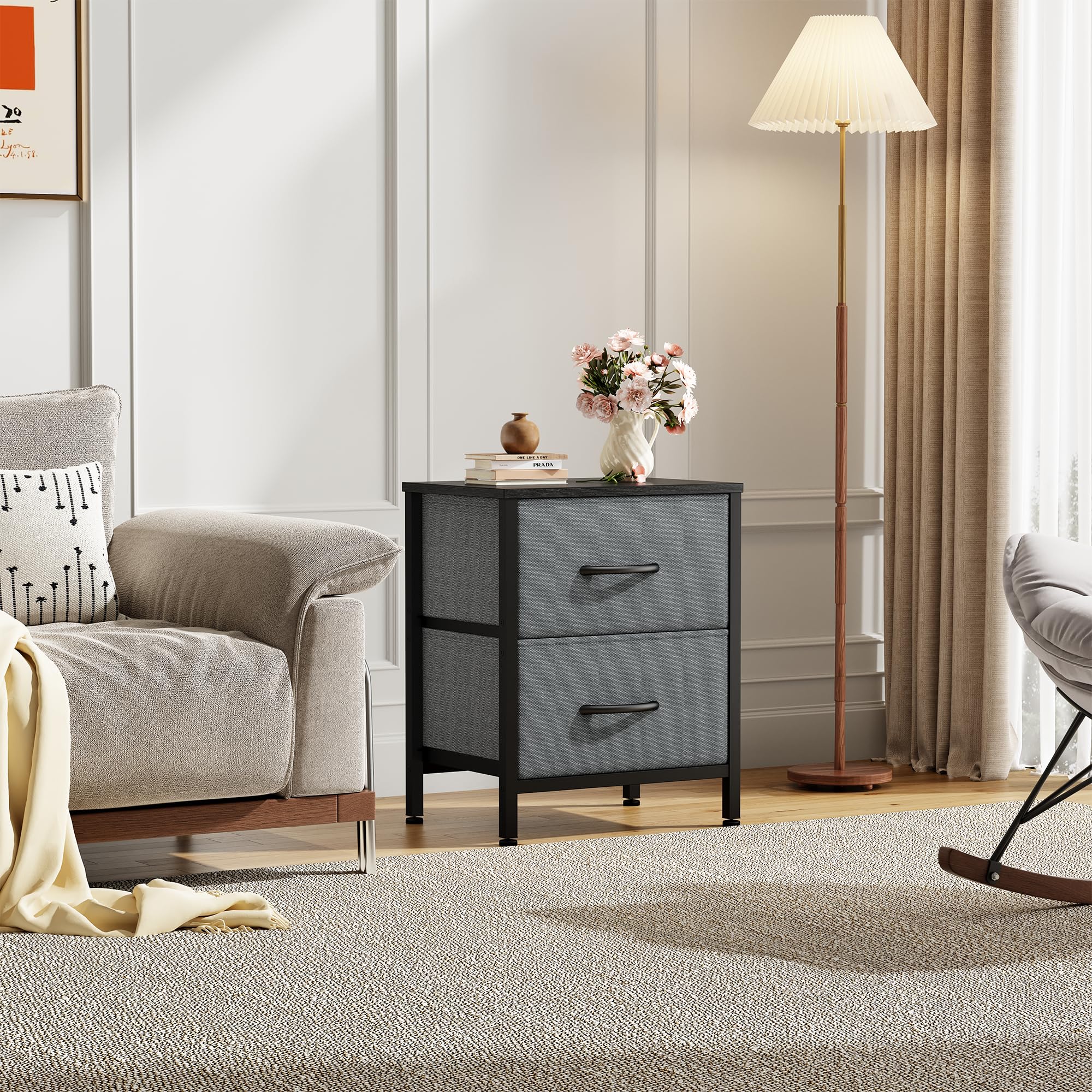 Sweetcrispy nightstand dorm room fits compact spaces with storage